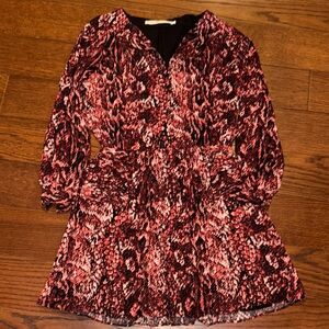 Marie Oliver Red and Black Long Sleeve Dress